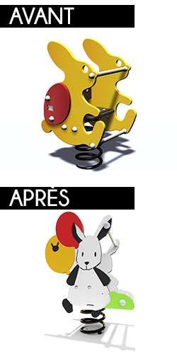 Nouveau lapin sur ressort / AVANT/APRÈS